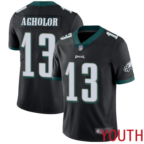 Youth Philadelphia Eagles #13 Nelson Agholor Black Alternate Vapor Untouchable NFL Jersey Limited Player 100th->youth nfl jersey->Youth Jersey